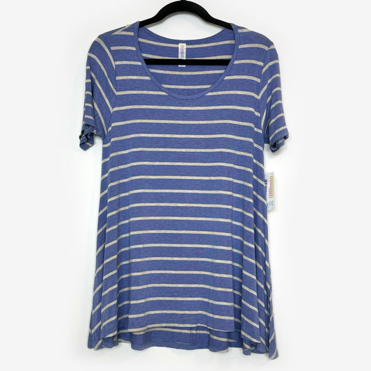 LuLaRoe Vault | Perfect T Swing Top | Size: XXS (0-6) | Color: Blue/Light Gray | Striped | NWT