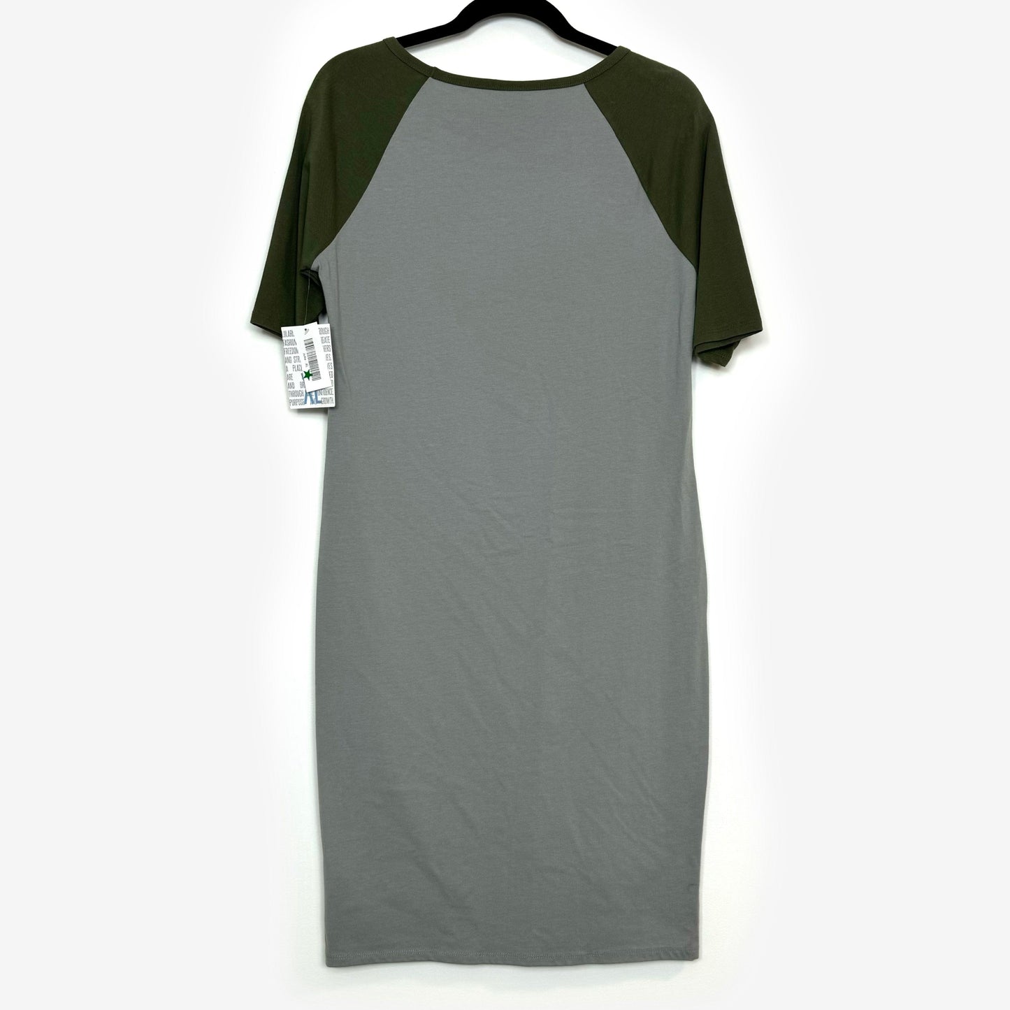 LuLaRoe Julia Bodycon Dress | XL (16-18) | Gray/Green | Colorblock | NWT