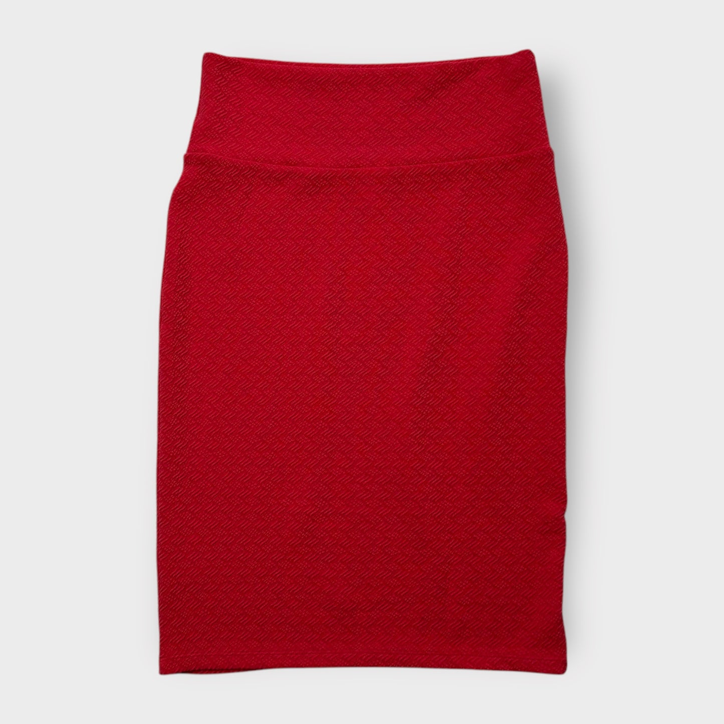 LuLaRoe Cassie Pencil Skirt - Red Jacquard Pattern - Size M (8-10) - NWT