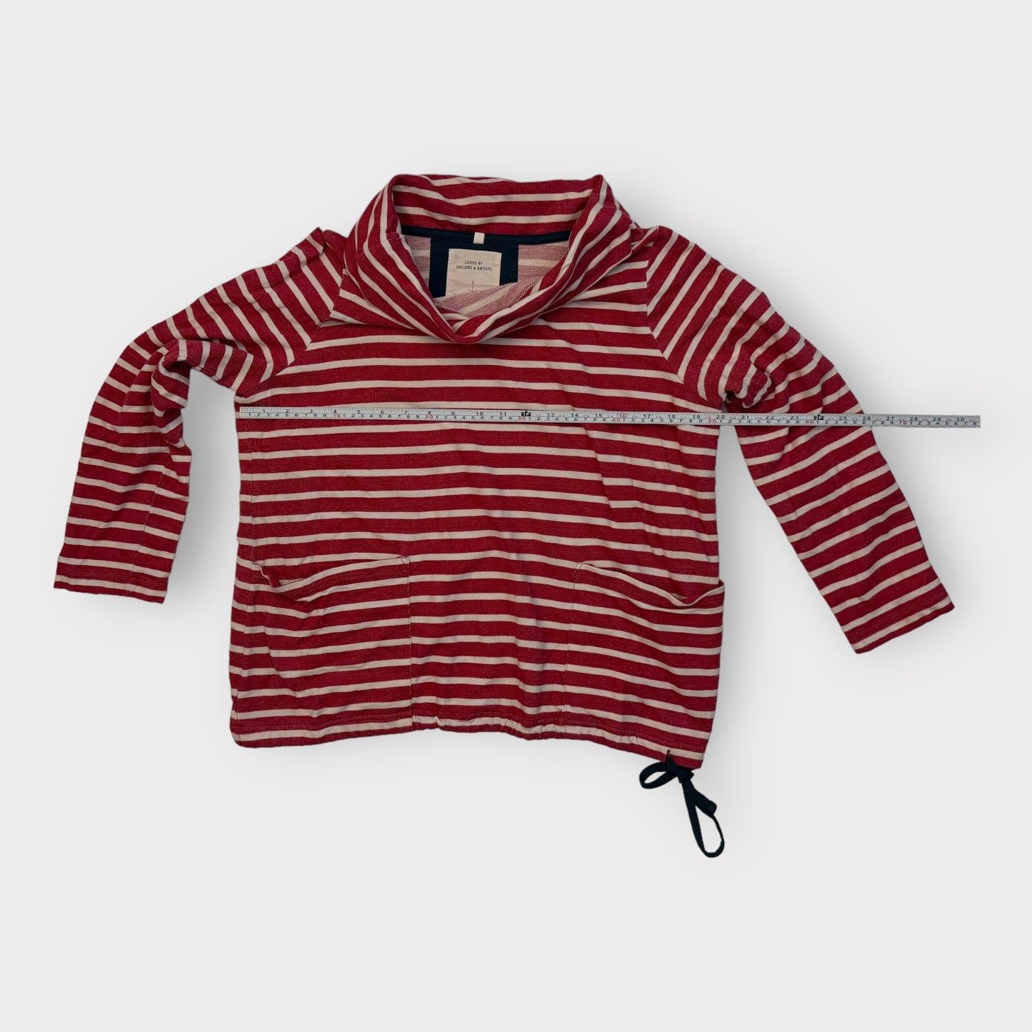 Seasalt Low Seas Sweatshirt | M | Red/White Striped | Pre-Owned VGC