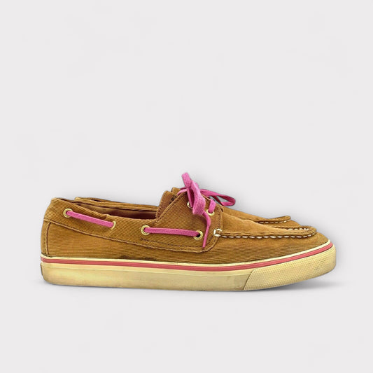 Sperry Top-Sider Womens Corduroy Boat Shoes | Size 10M | Brown/Pink | Casual Nautical Style