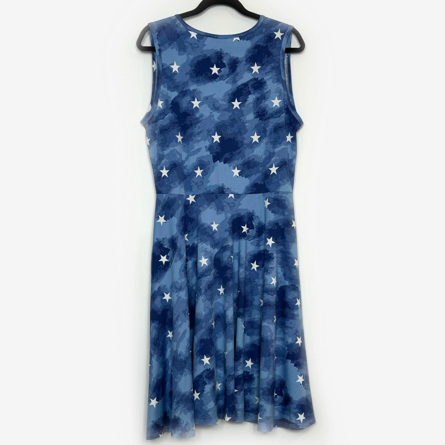 LuLaRoe | Nicki Sleeveless A-Line Dress | Color: Blue/White Watercolor/Stars | Size: XL NWT