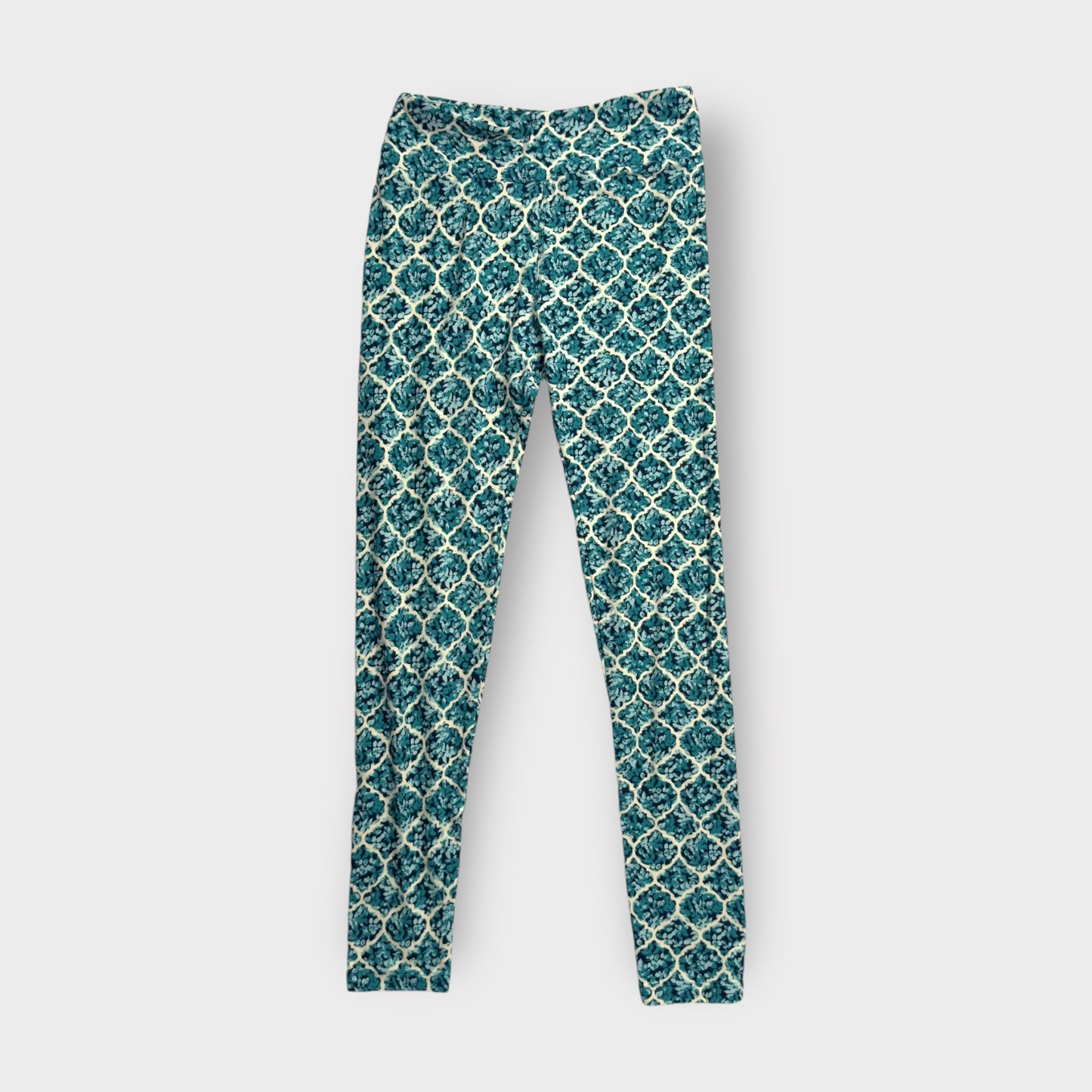 LuLaRoe Leggings | OS (2-10) | Green/Cream Botanical Foliage | Buttery Soft | New