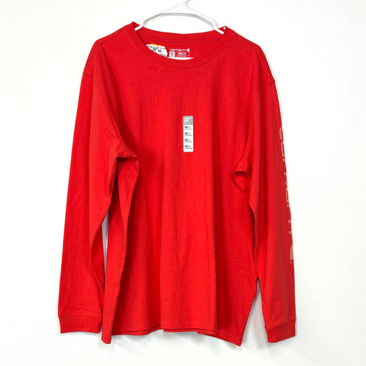 Carhartt | Womens Loose Fit Heavyweight Logo Sleeve T-Shirt | Color: Red | Size: XXL(20) | NWT