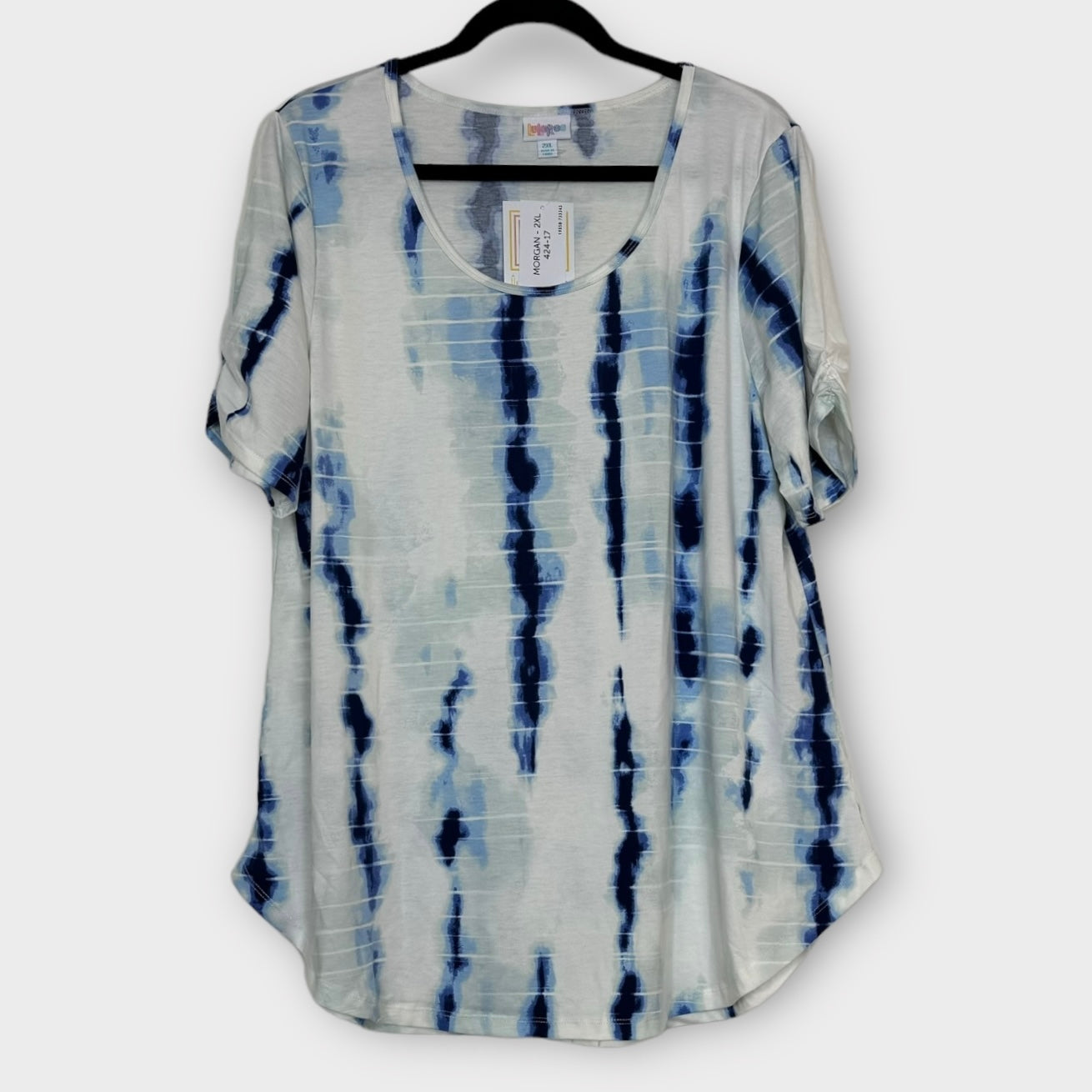 LuLaRoe | Morgan Flare T | 2XL | Blue/White | Tie-Dye | NWT