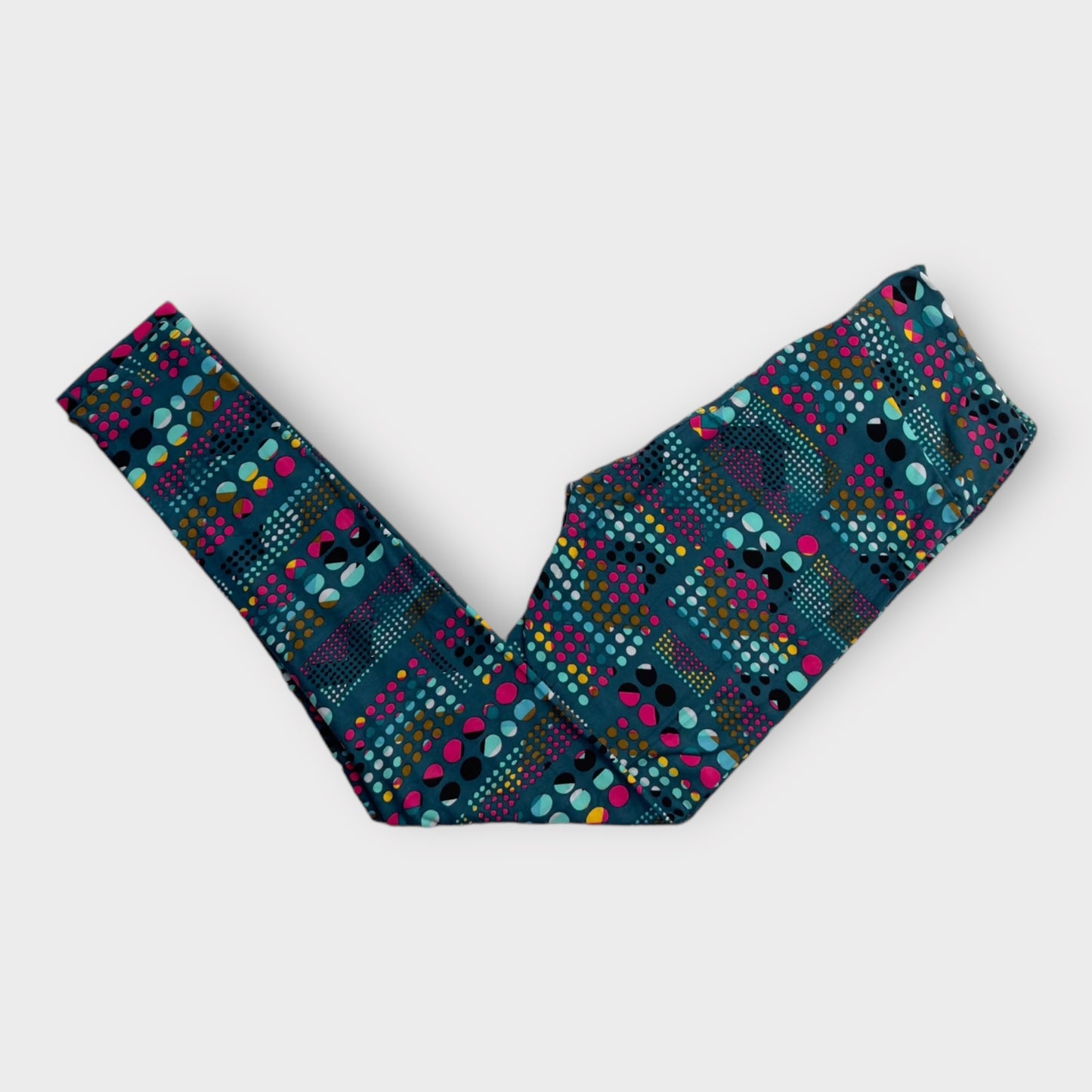 LuLaRoe Leggings | OS (2-10) | Teal/Multicolor Geometric Dots Print | New