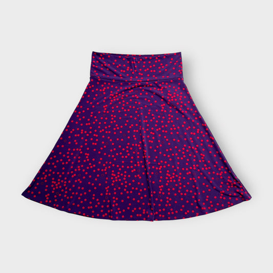 LuLaRoe Womens Azure Skirt | XL (18-20) | Fuchsia Pink/Purple Fizzy Dots Print | Soft Jersey Knit | NWT