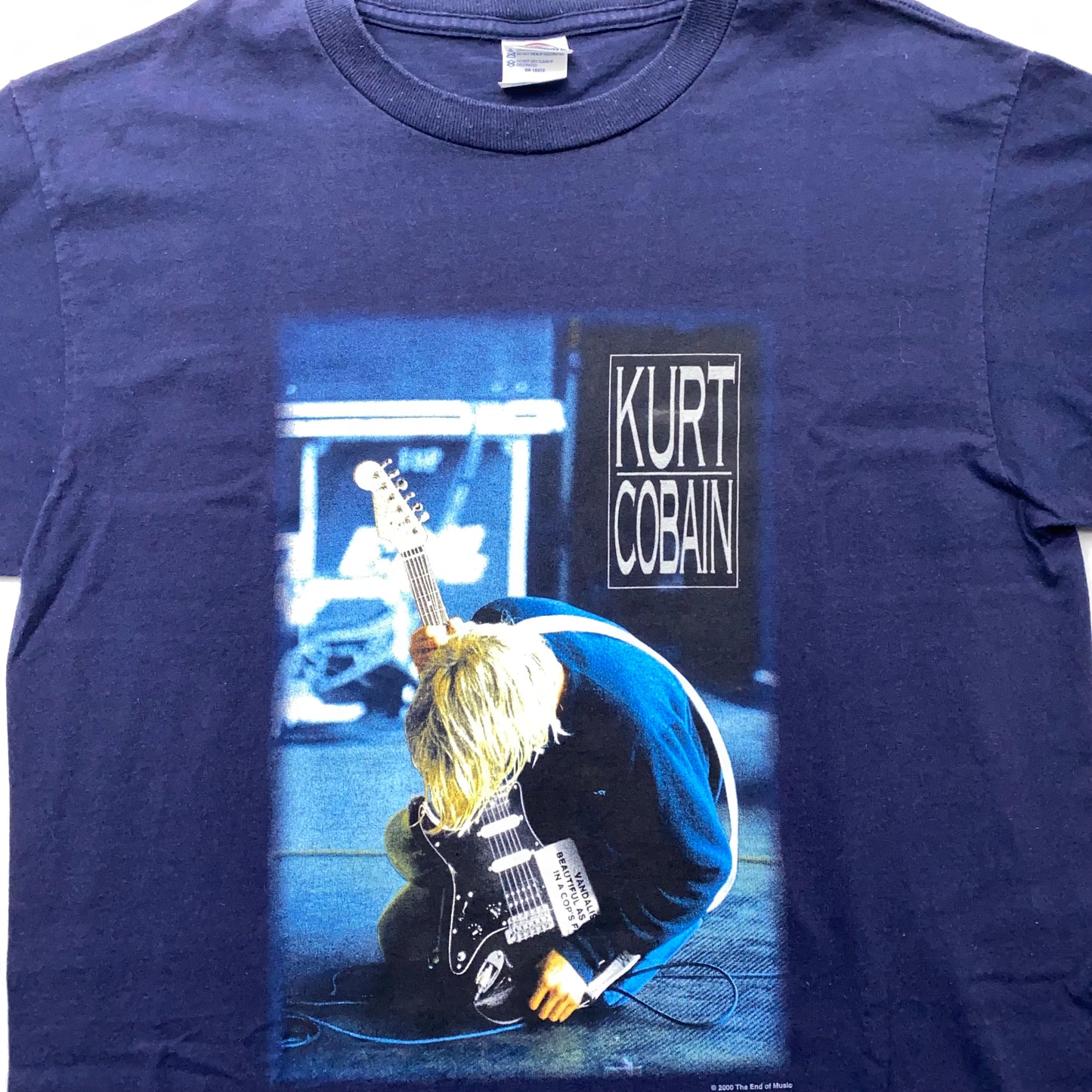 Vintage 2000 Nirvana Kurt Cobain 'The End of Music' Blue T-Shirt - Size M