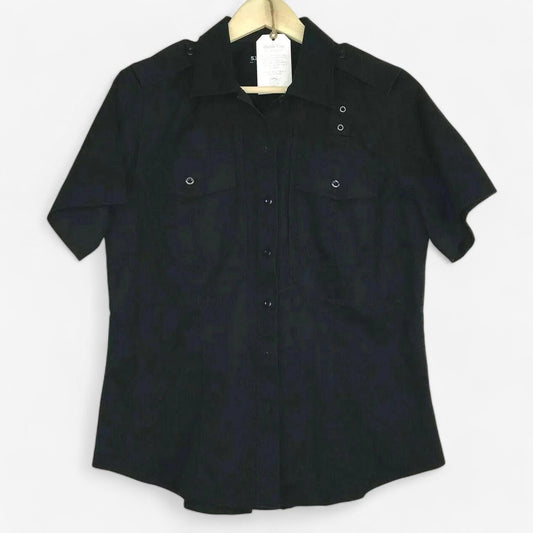 Women's Black Short Sleeve Button-Up Shirt with Concealed Pockets - Size M - 5.11 Tactical Series