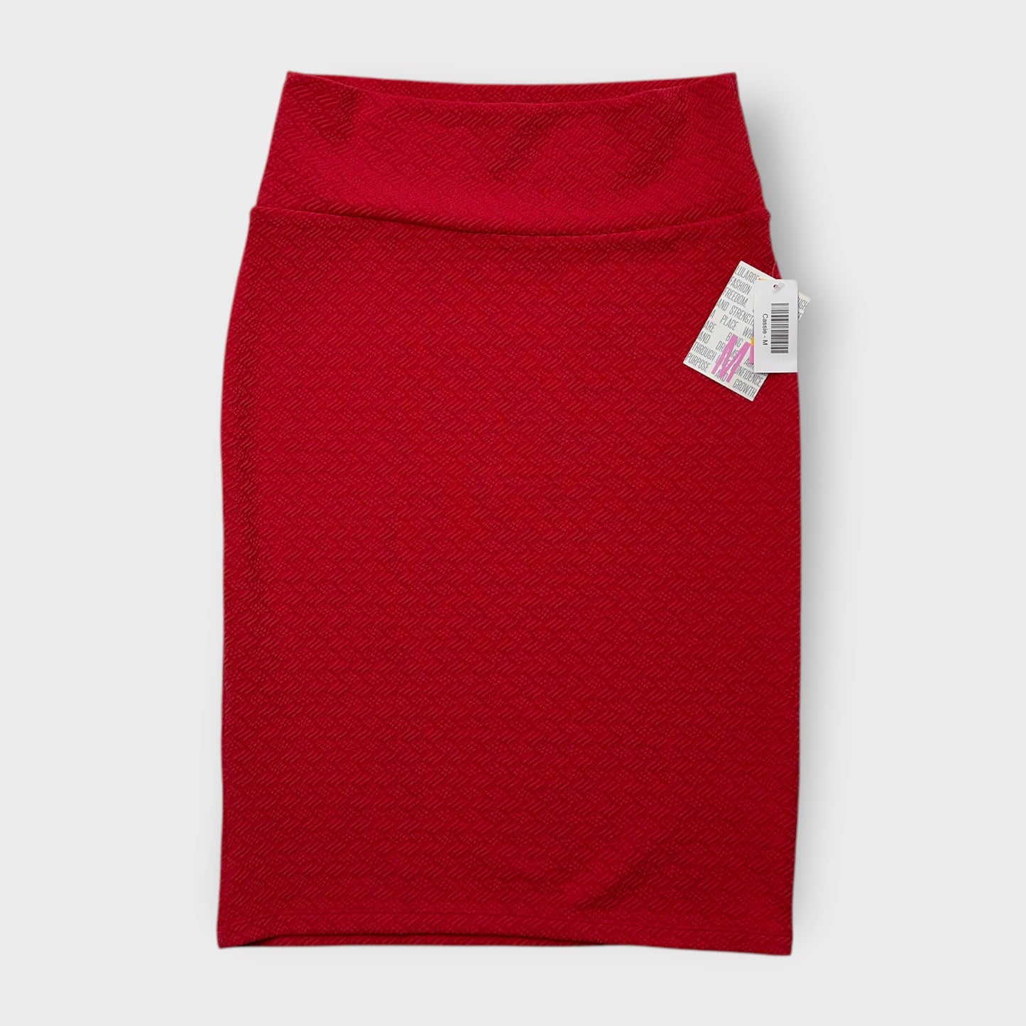 LuLaRoe Cassie Pencil Skirt - Red Jacquard Pattern - Size M (8-10) - NWT