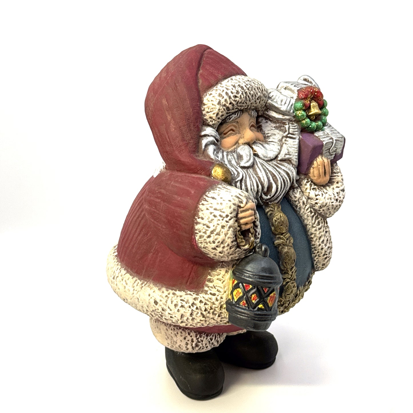 Vintage Gare Hand-Painted Christmas Holiday Ceramic Santa Claus Table-Top Decoration