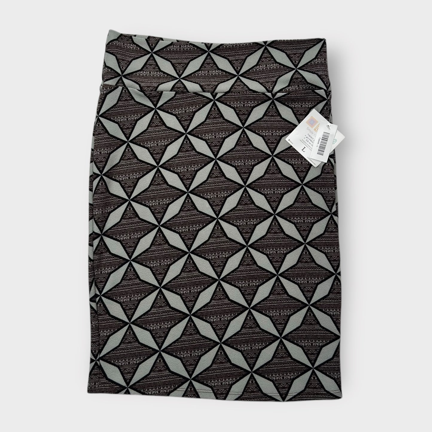 LuLaRoe Cassie Pencil Skirt - Gray Diamond Pattern - Size L (14-16) - NWT