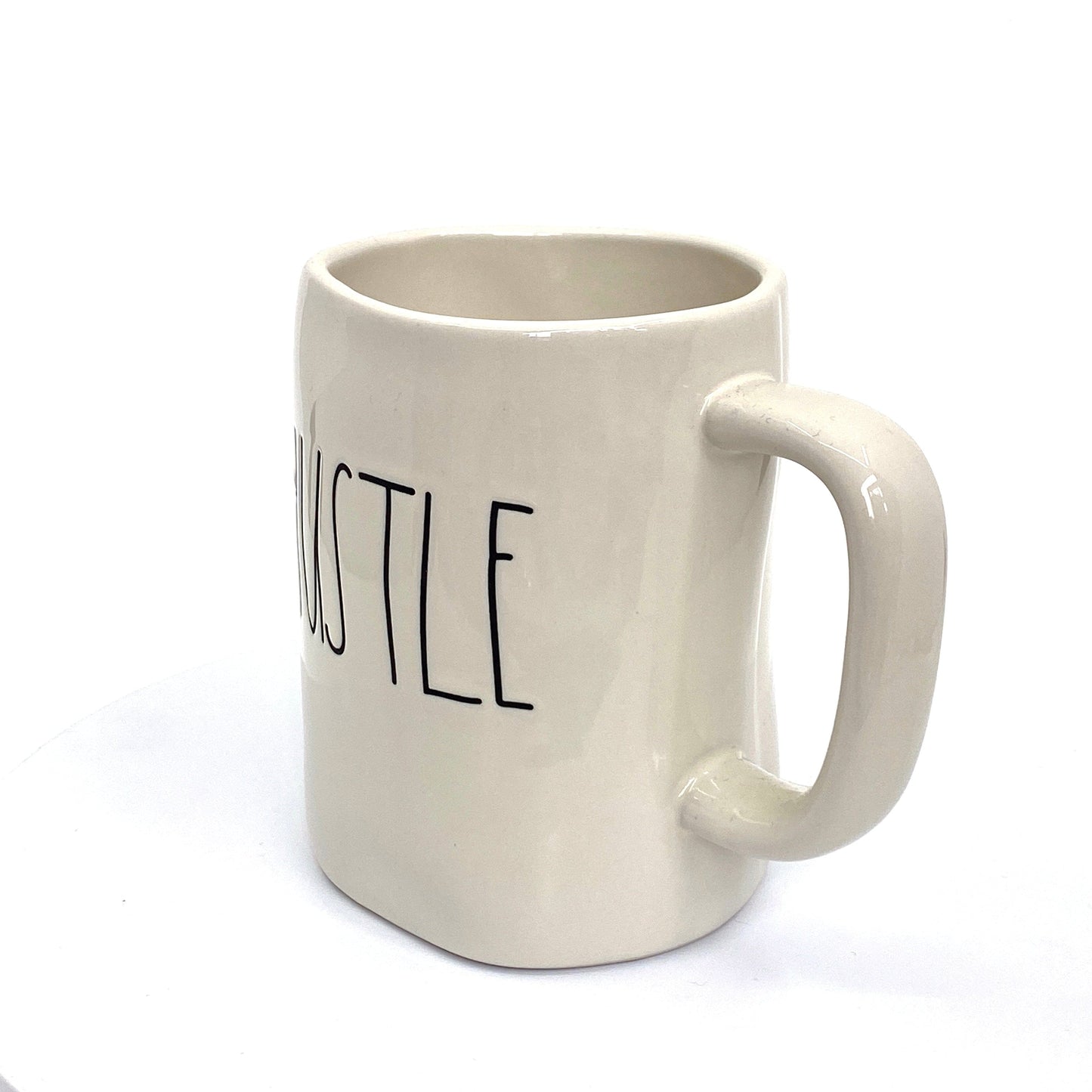 Rae Dunn Artisan Collection ‘HUSTLE’ Large Letter White Coffee Cup Mug By Magenta