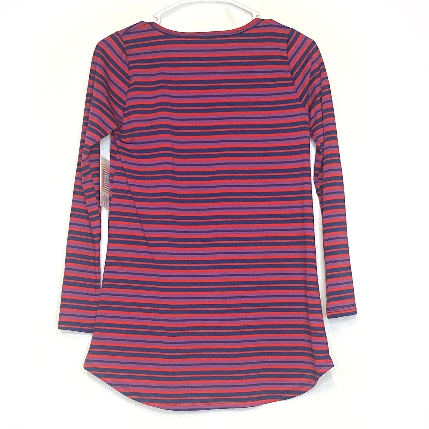 LuLaRoe Womens XXS Purple/Blue/Red Stripes Lynnae L/s Activewear Top NWT
