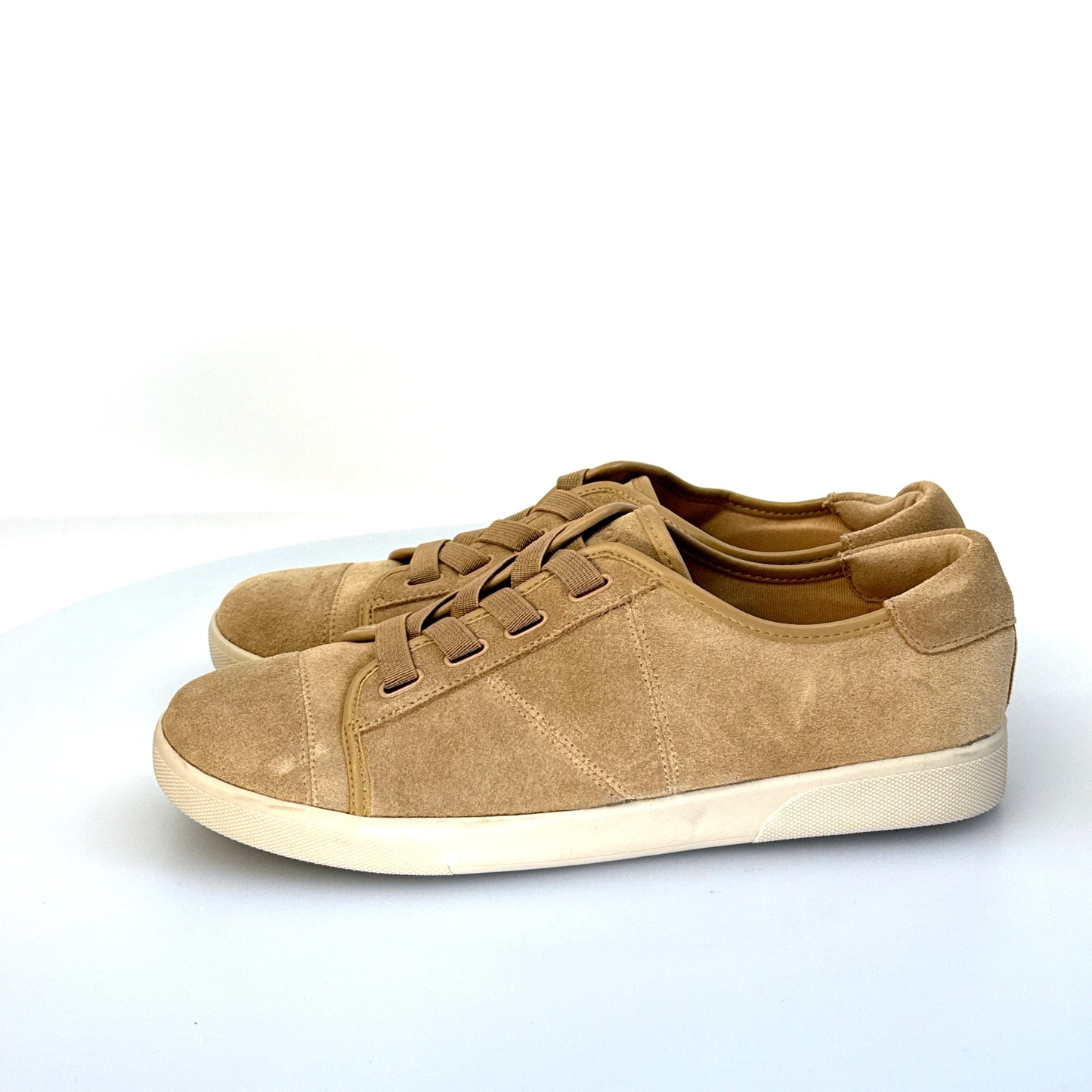 Vionic | Jean Suede Sneakers Water Resistant Cup Sole Shoes | Color: Cream/Tan | Size: 8 | Pre-Owned