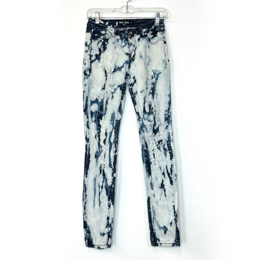 Encore | Junior Girls Acid-Washed Denim Jeans 9113 | Color: Blue | Size: 5