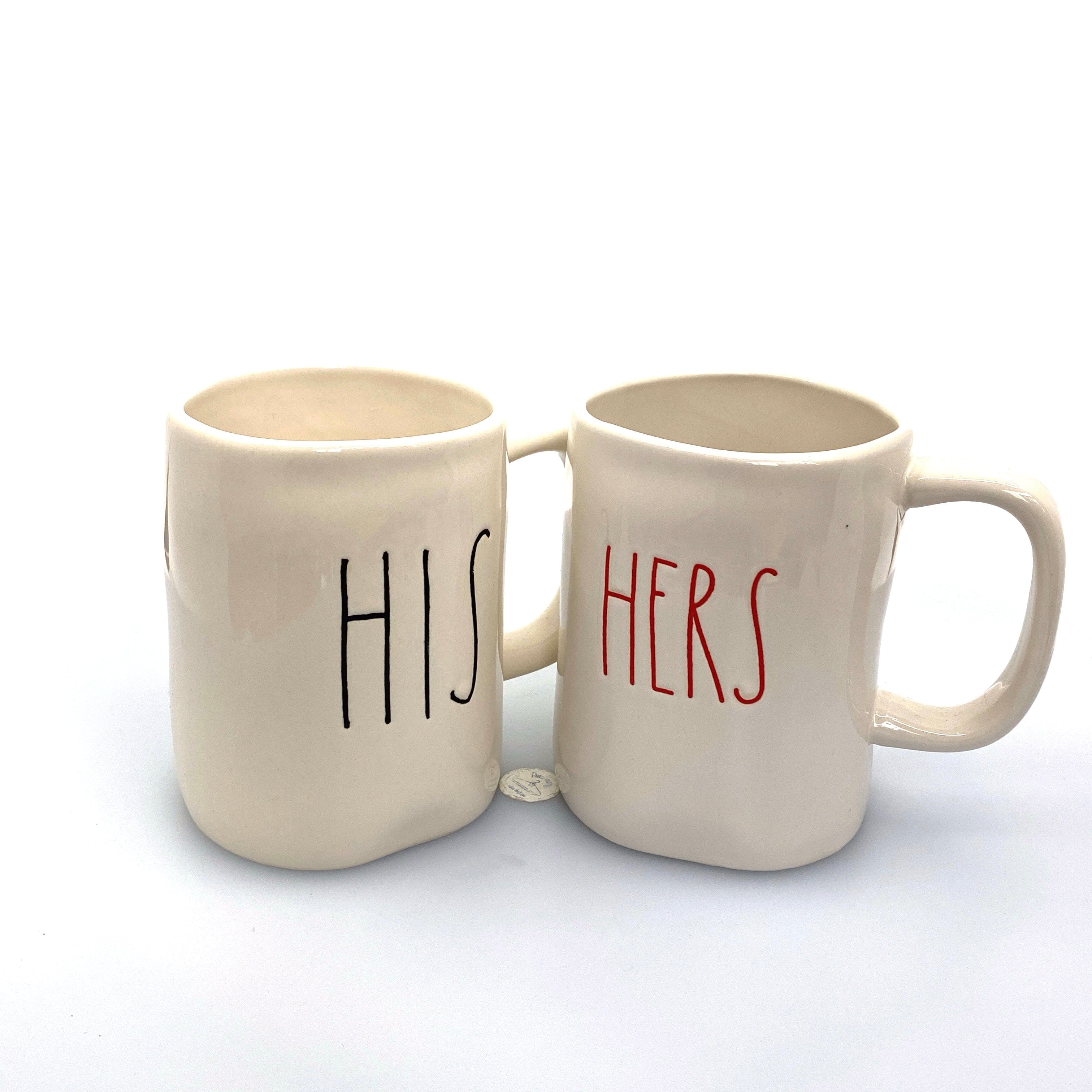 Rae Dunn M Stamped on sale HIS & HERS Cappuccino Mugs