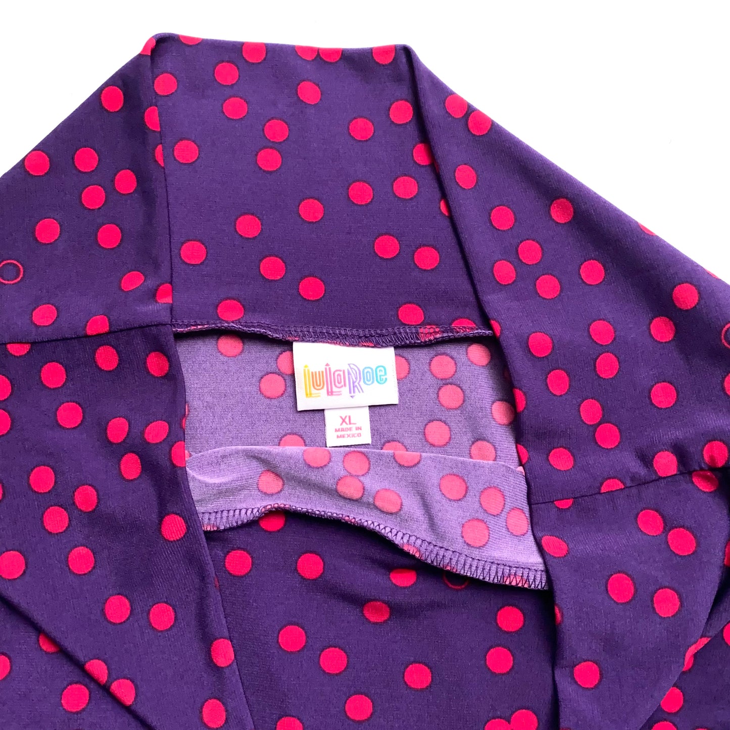 LuLaRoe Womens Azure Skirt | XL (18-20) | Fuchsia Pink/Purple Fizzy Dots Print | Soft Jersey Knit | NWT