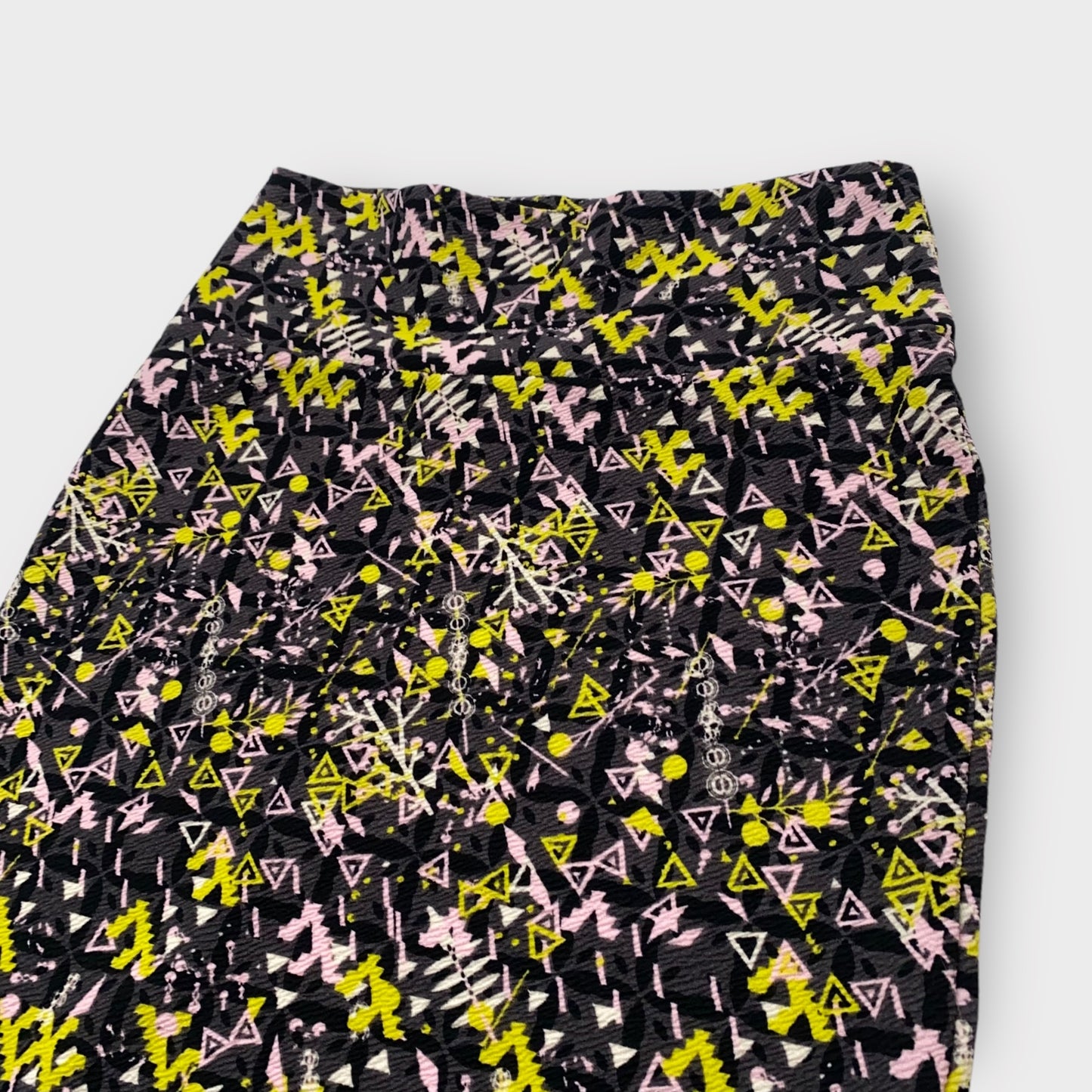 LuLaRoe Cassie Pencil Skirt - Black Pink Yellow Abstract - Women's XS (0-2) - NWT