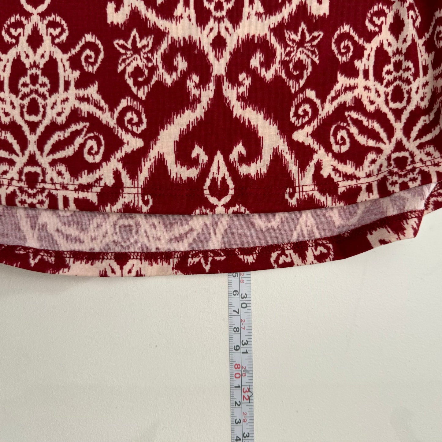 LuLaRoe Vault | Perfect T Swing Top | Size: XXS (0-6) | Color: Red/White | Damask | NWT