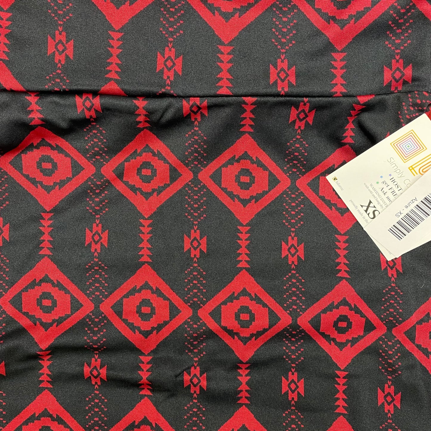 LuLaRoe Azure Skirt | XS (00-0) | Black/Red Southwestern | A-Line | NWT