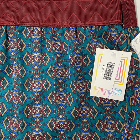 LuLaRoe | Womens Lined Geometric Lola Skirt | Color: Brick Red/Green | Size: S | NWT