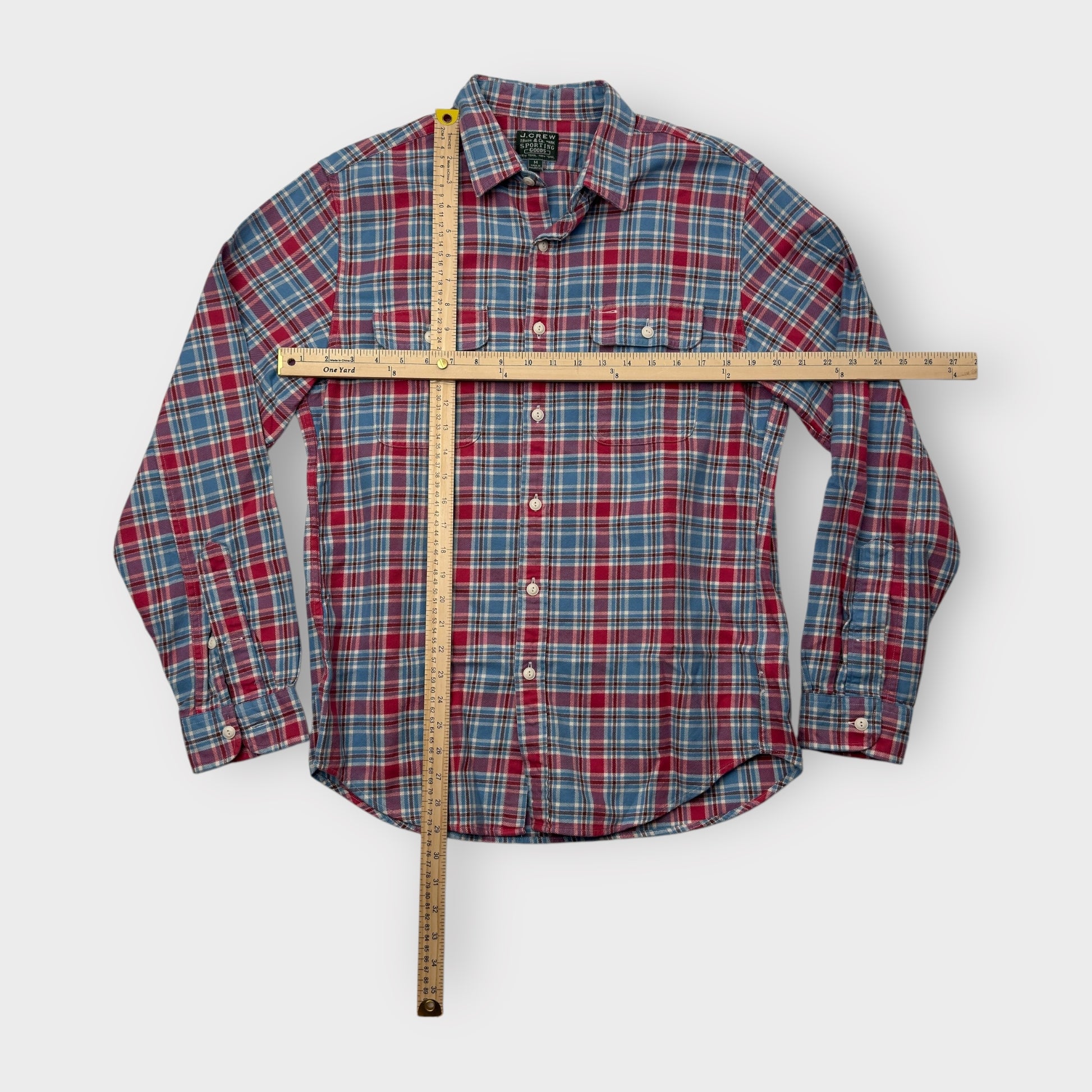 J.Crew Men's Flannel Button-Up Shirt | Blue/Pink Plaid | Size M J.Crew Men's Flannel Button-Up Shirt | Blue/Pink Plaid | Size M
