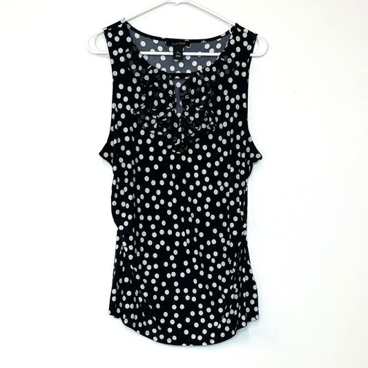 White House Black Market | Womens Polka Dot Shell Top | Color: Black/White | Size: XL