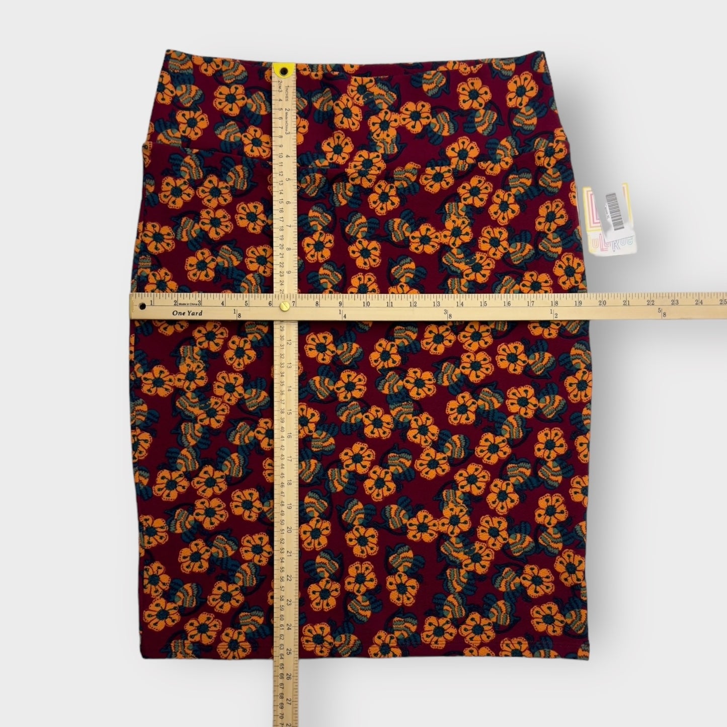 LuLaRoe Cassie Pencil Skirt | XL (18-20) | Red/Yellow Floral | NWT