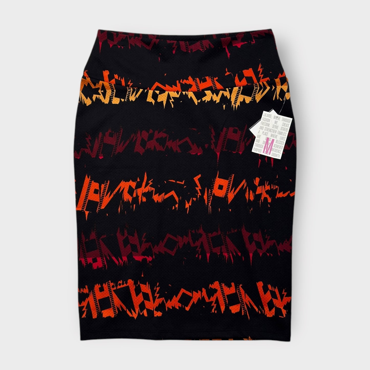 LuLaRoe Cassie Pencil Skirt - Black Multicolor Abstract - Women's M (8-10) - NWT