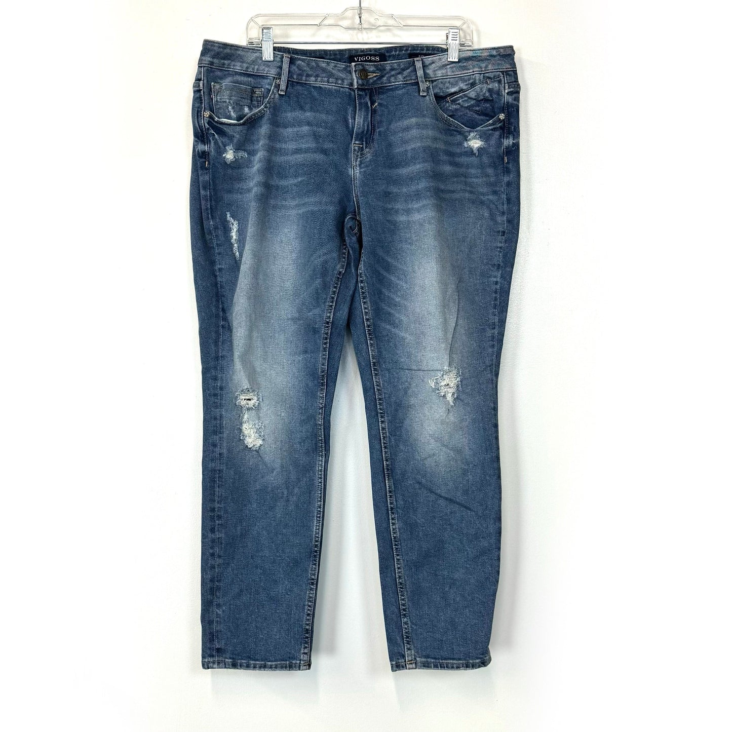 Vigoss The Thompson Tomboy Denim Jeans – Relaxed Fit for Women – Available in Blue – Size 18/27