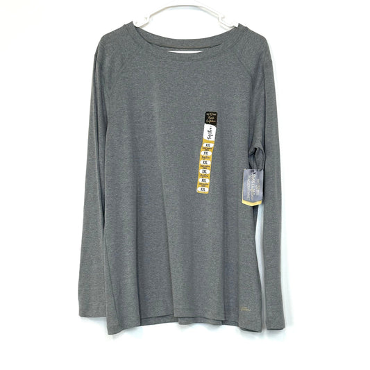 Noble Outfitters | Womens Tug-Free L/s Crew Top | Color: Charcoal Gray | Size: XXL | NWT