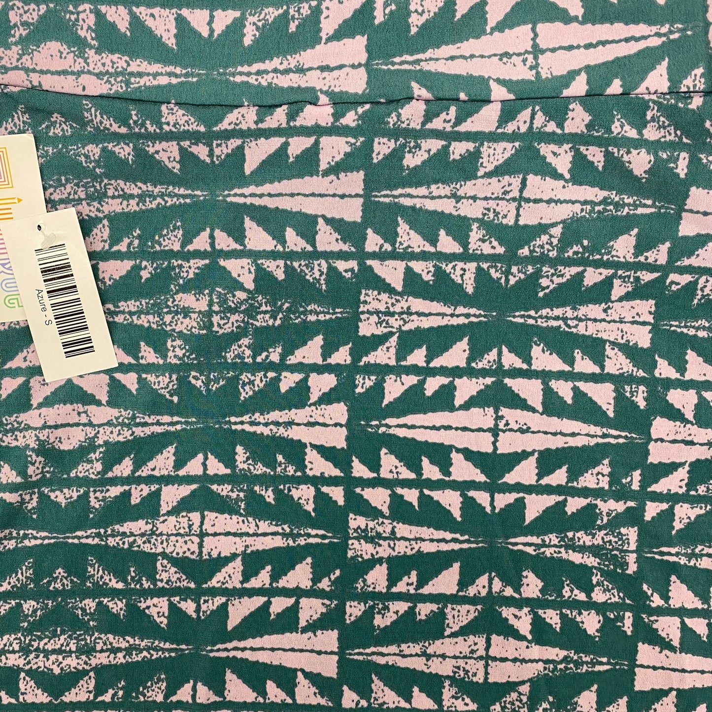 LuLaRoe Azure Skirt | S (2-4) | Green/Pink Batak | A-Line | NWT