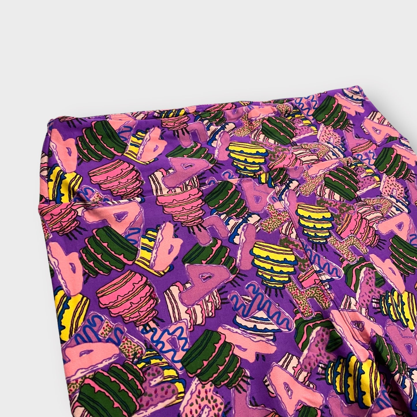 LuLaRoe Print Leggings | TC (12-18) | Purple/Multicolor Cakes | New