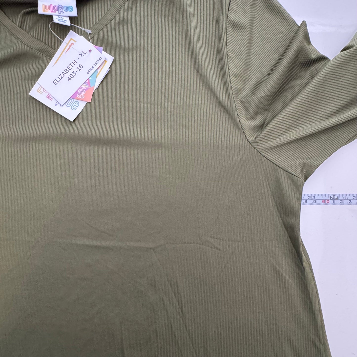 LuLaRoe Vault | Elizabeth L/s Tunic | Size: 3XL (26-28) | Green | Solid/Ribbed | NWT