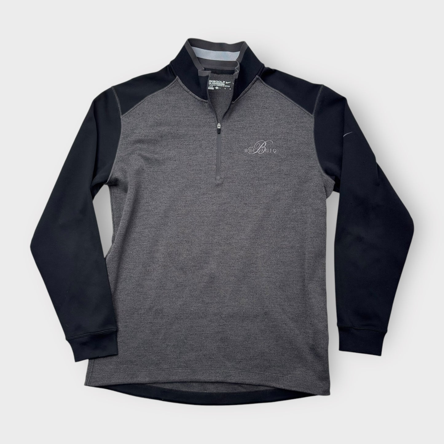 Nike Golf Men's Black and Gray Long Sleeve Pullover Sweatshirt - Size L - Moisture-Wicking Performance