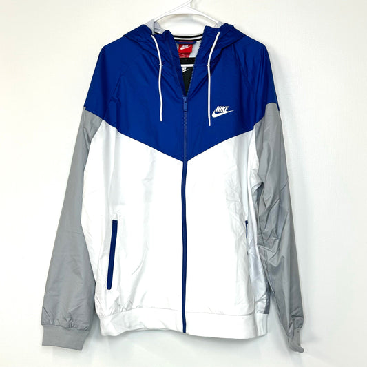 Nike Team | Mens WINDRUNNER JACKET Hooded Windbreaker | Color: Blue/Gray/White | Size: XL | NWT