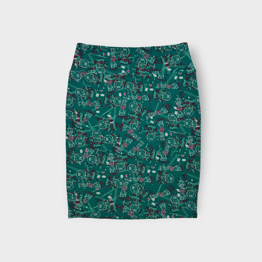 LuLaRoe Cassie Pencil Skirt | XL (18-20) | Green | TOY STORY | NWT