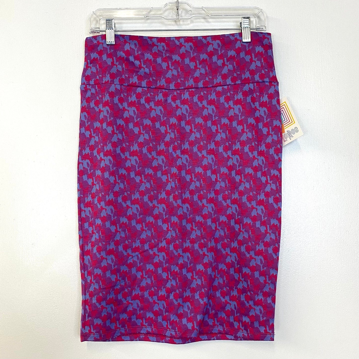 LuLaRoe Womens M Pink/Purple Abstract/Houndstooth Print Cassie Skirt NWT*