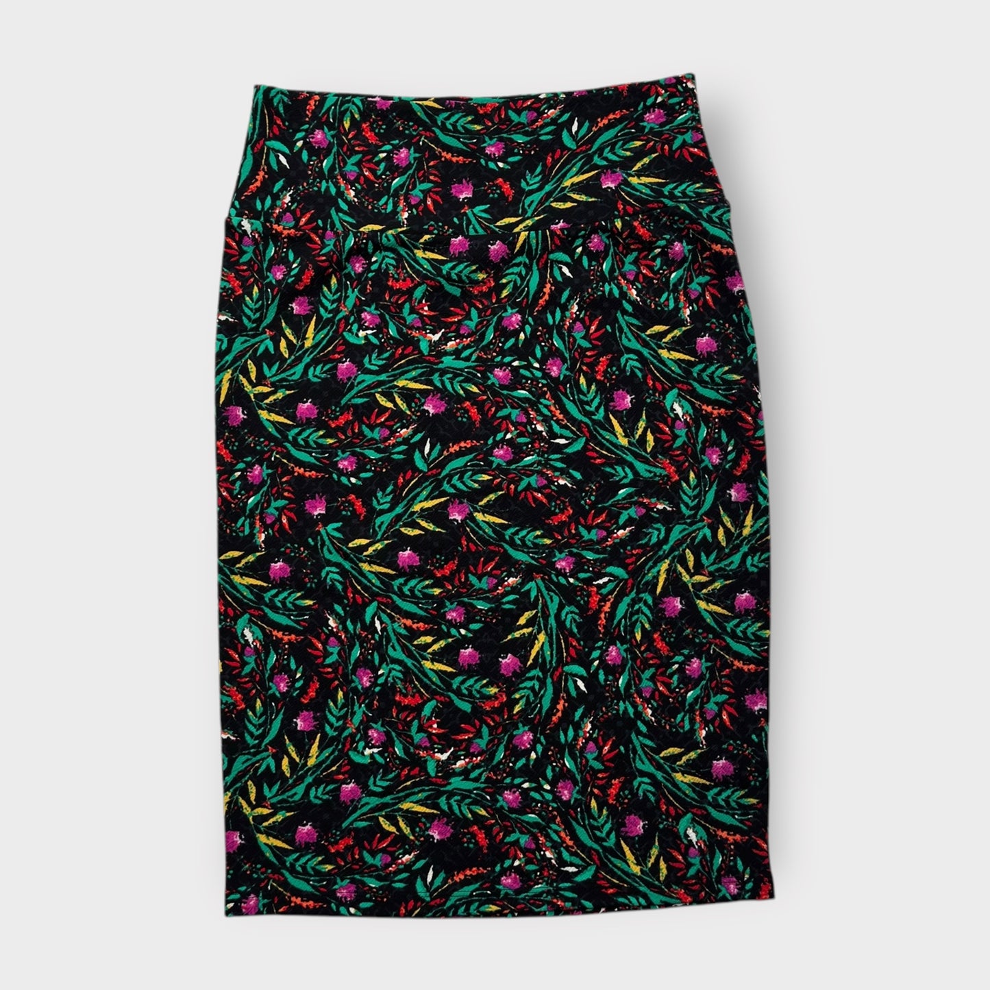 LuLaRoe Cassie Pencil Skirt - Black Multicolor Busy Floral - Women's S (4-6) - NWT