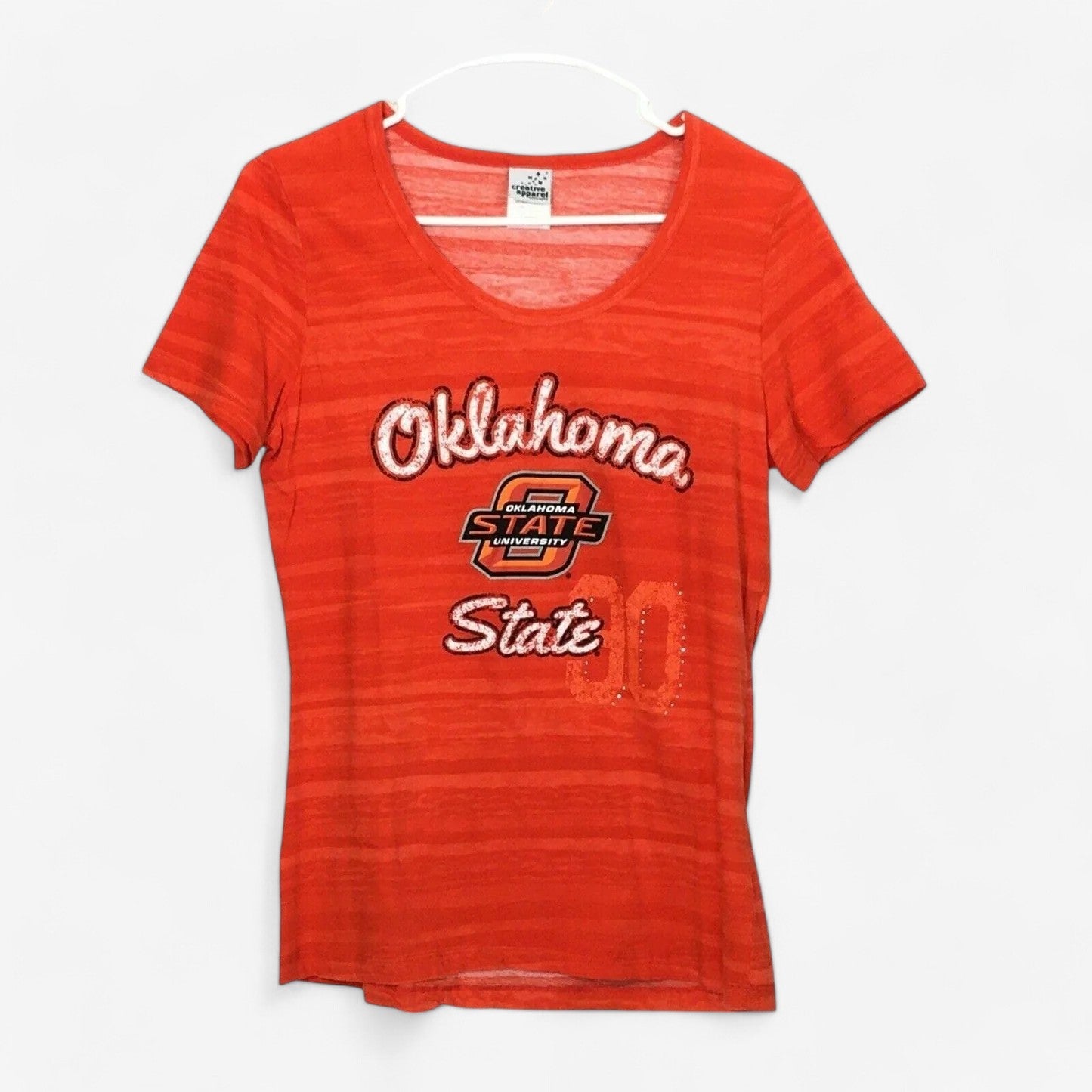 Womens Oklahoma State T-Shirt Size L Orange Short Sleeve