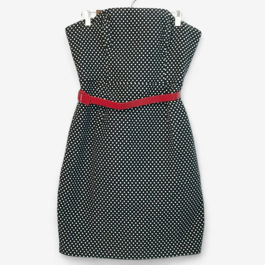 Suzi Chin for Maggy Boutique Women's Navy & White Polka Dot Strapless Dress - Size 8