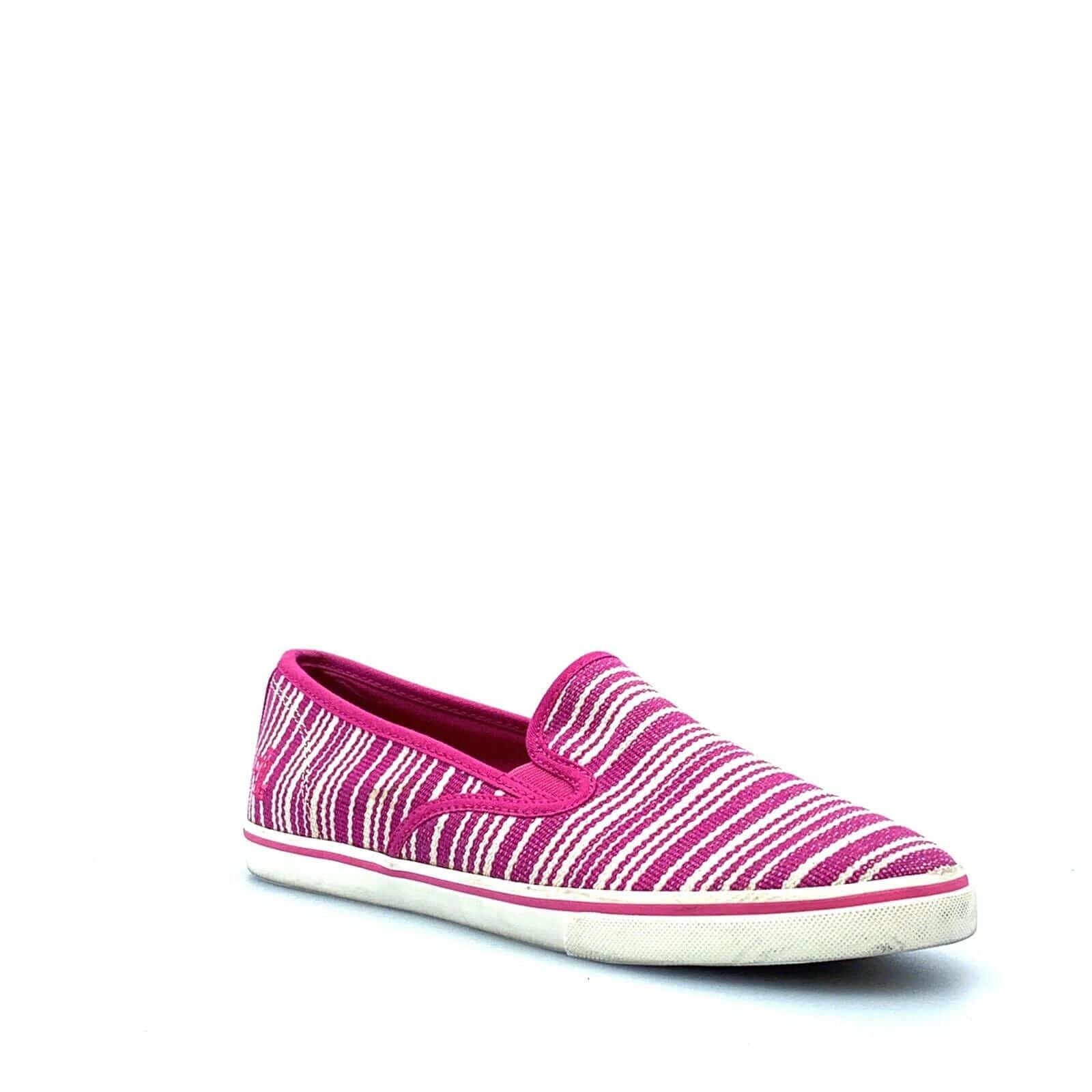 Ralph Lauren Women s Flats Pink White Striped Canvas Shoes Size 9.5B Parsimony Shoppes