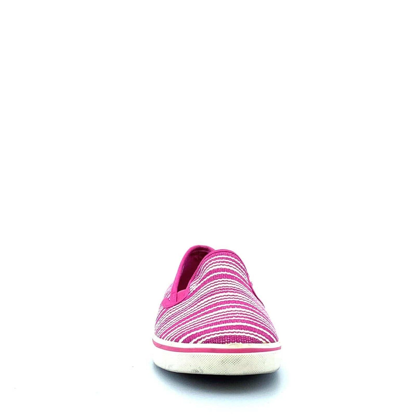 Ralph Lauren Womens Size 9.5B Pink White Striped ‘Janis’ Canvas Flats Shoes NIB