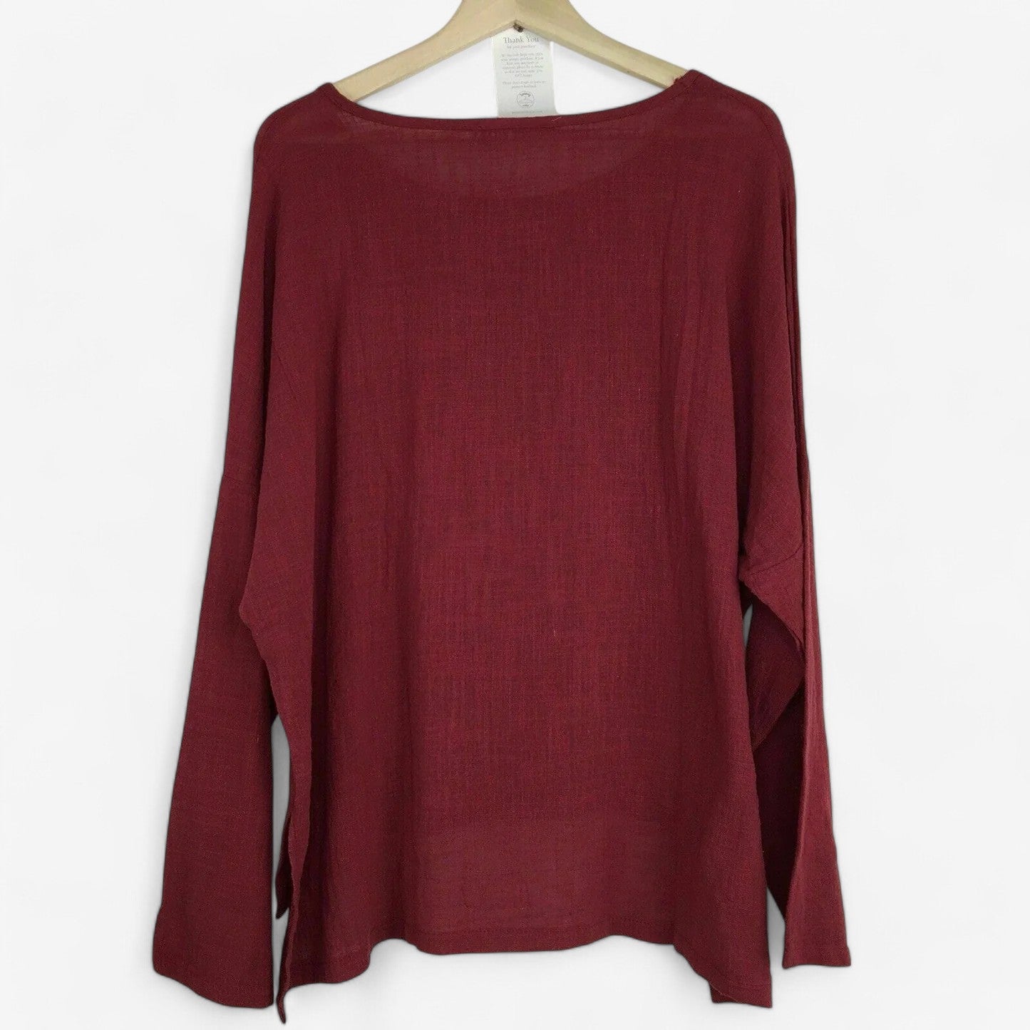 Zanzea Women's Maroon Casual Long Sleeve Lightweight Top - Plus Size 5XL