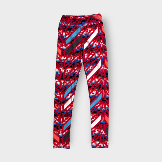 LuLaRoe Juniors Leggings | Tween (00-0) | Red/Multicolor Abstract | Buttery Soft | New