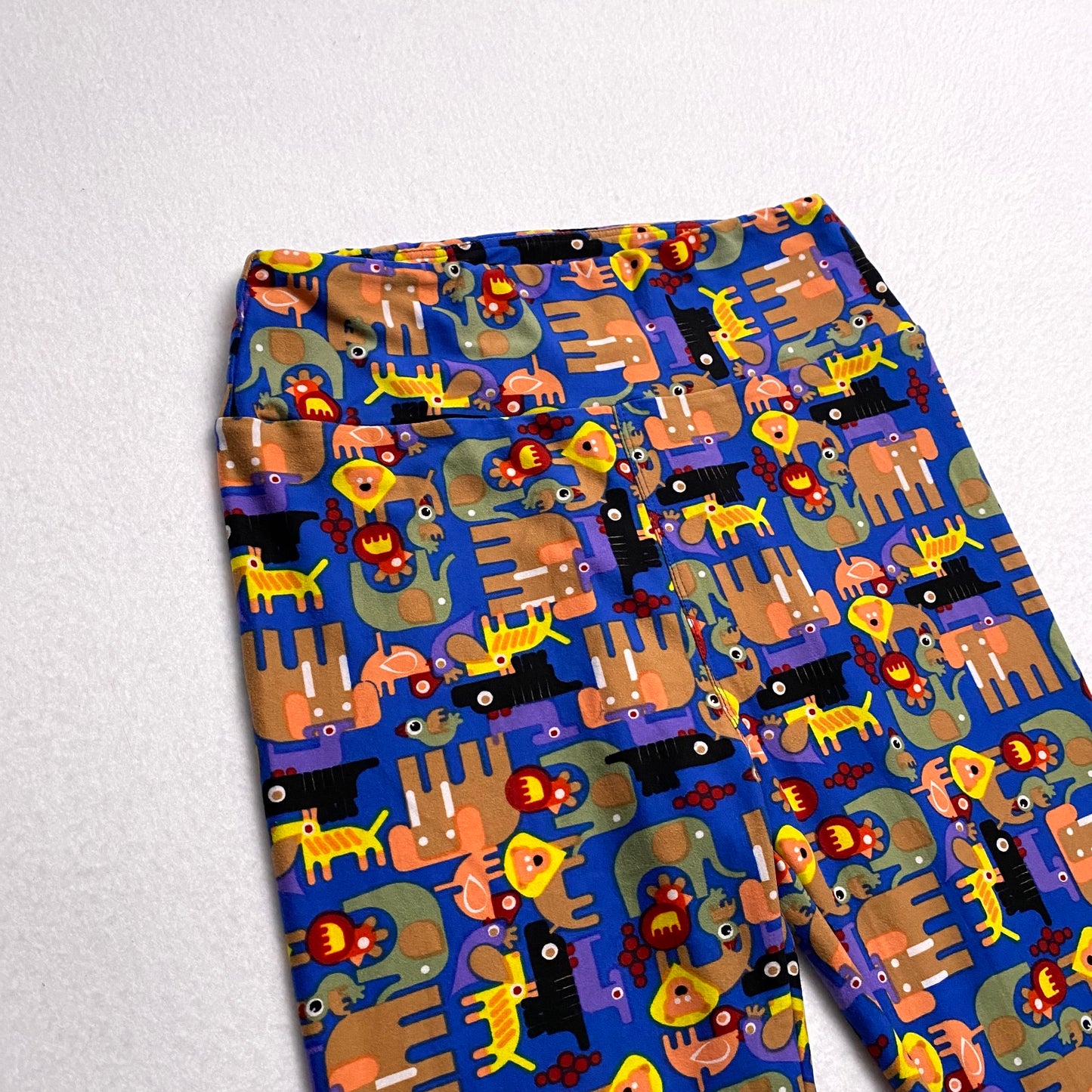 LuLaRoe Leggings | OS (2-10) | Blue Zoo Animals Pattern | Buttery Soft | New