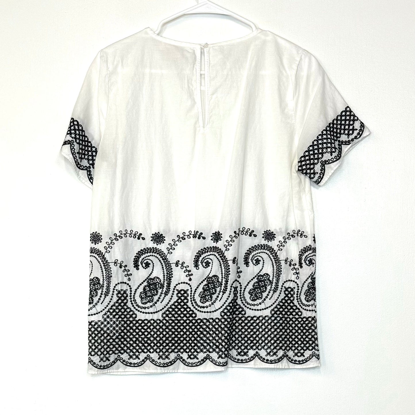 Michael Kors | Womens Embroided Dolman Sleeve Top | Color: White/Black | Size: M | Pre-Owned