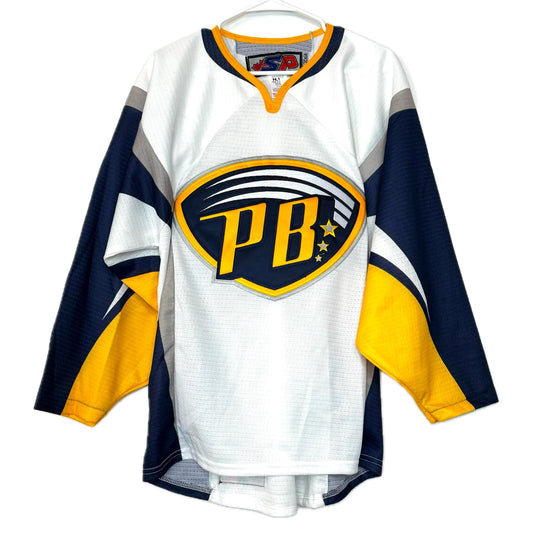 Players Bench | SP flo-Knit Hockey Jersey | Color: White/Blue/Gold | Size: M | NEW