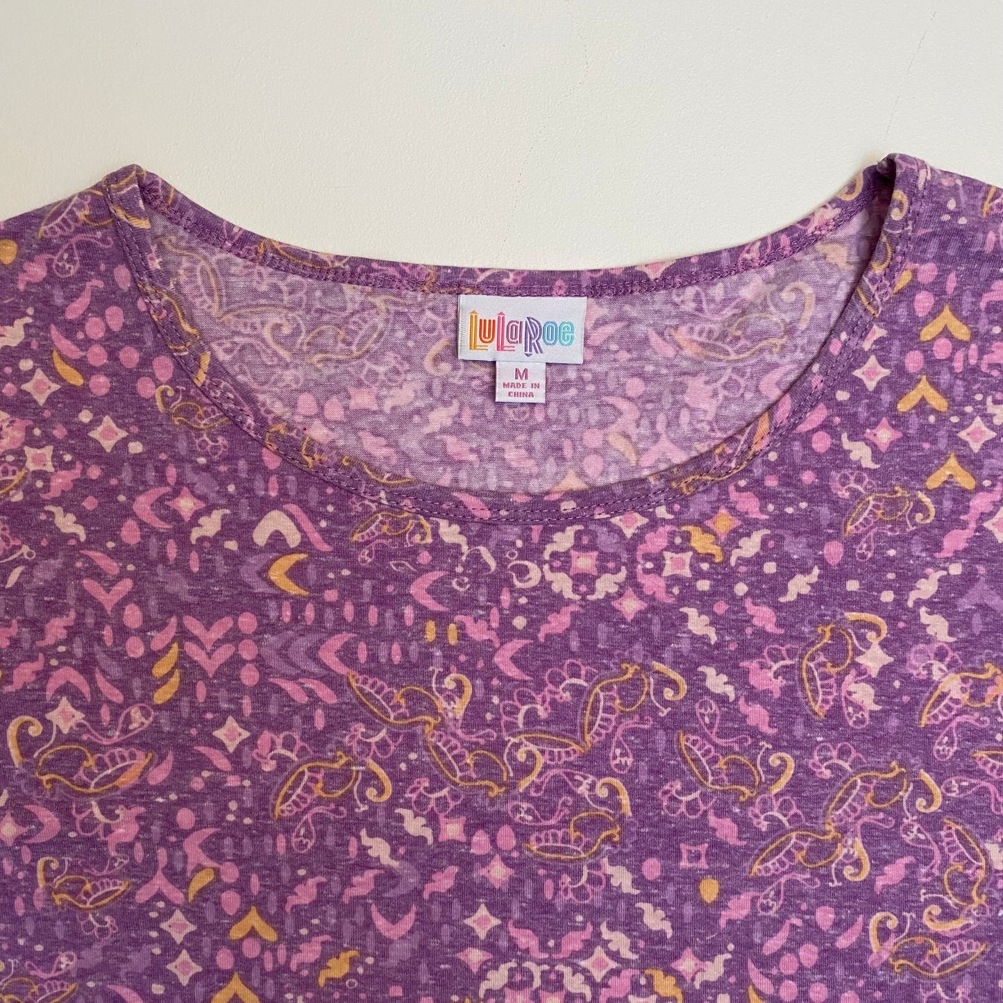 Lularoe Irma Tunic | M (10-12) | Purple Floral | S/s | NWT